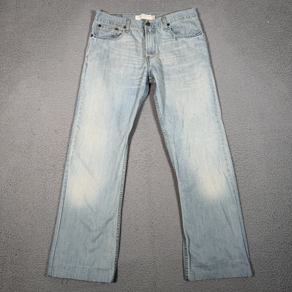 Levis Jeans Mens 33x32 Blue 527 Low Bootcut 5 Pocket Denim Cowboy Preppy Cotton